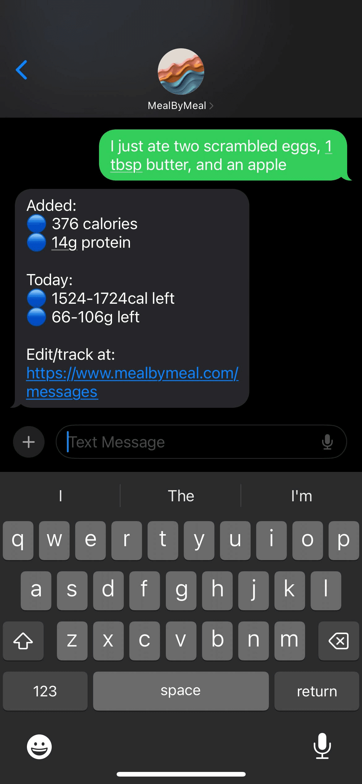 Texting what you eat